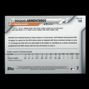 Rogelio Armenteros RC 2020 Topps Rookie Astros
