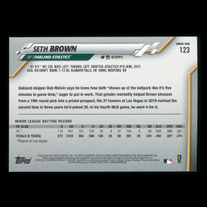Seth Brown RC 2020 Topps Rookie Athletics