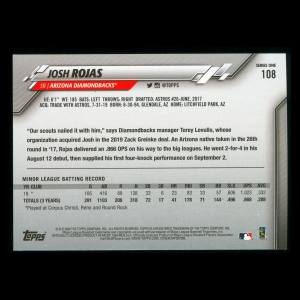 Josh Rojas RC 2020 Topps Rookie Diamondbacks