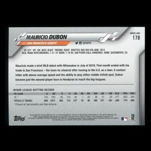 Mauricio Dubon RC 2020 Topps Rookie Giants