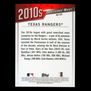 Texas Rangers 2020 Topps Decades' Best Teams 2010s