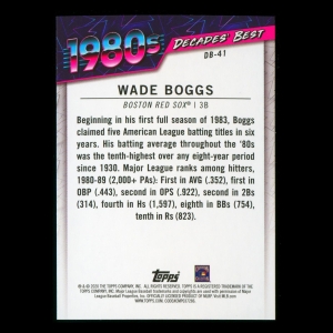 Wade Boggs 2020 Topps Decades' Best Batters 1980s Red Sox