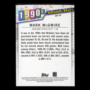 Mark McGwire 2020 Topps Decades' Best Batters 1990s Athletics