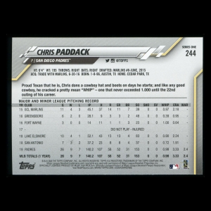 Chris Paddack 2020 Topps Future Stars Padres