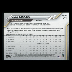 Chris Paddack 2020 Topps Future Stars Padres