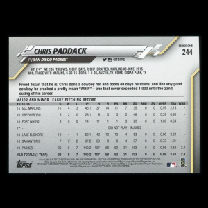 Chris Paddack 2020 Topps Future Stars Padres