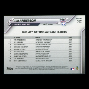 Tim Anderson 2020 Topps League Leaders White Sox