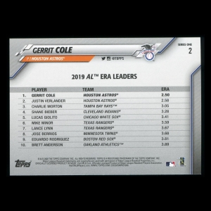 Gerrit Cole 2020 Topps League Leaders Astros