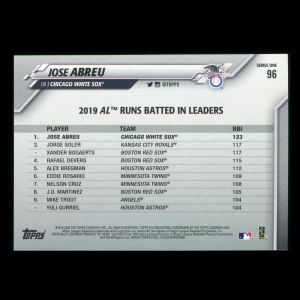 Jose Abreu 2020 Topps League Leaders White Sox