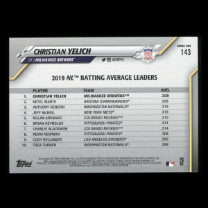 Christian Yelich 2020 Topps League Leaders Brewers