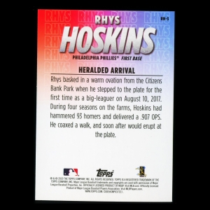Rhys Hoskins 2020 Topps Heralded Arrival Phillies