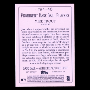 Mike Trout 2020 Topps Chrome Turkey Red Chrome Angels