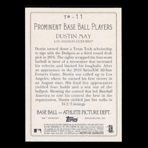 Dustin May RC 2020 Topps Turkey Red Rookie Dodgers