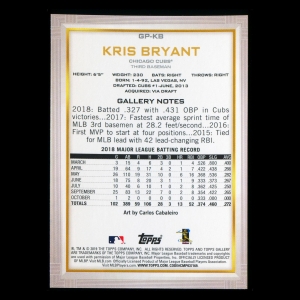 Kris Bryant 2019 Topps Gallery National Baseball Card Day Cubs
