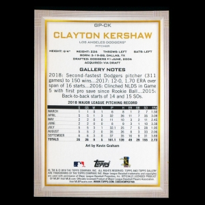 Clayton Kershaw 2019 Topps Gallery National Baseball Card Day Dodgers