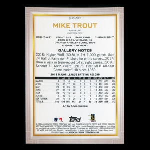 Mike Trout 2019 Topps Gallery National Baseball Card Day Angels