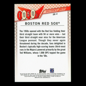 Boston Red Sox 2020 Topps Decades' Best Teams 1950s