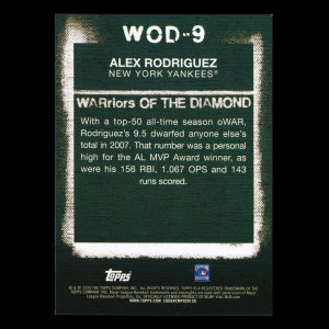 Alex Rodriguez 2020 Topps WARriors of the Diamond Yankees