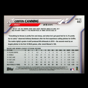 Griffin Canning 2020 Topps Future Stars Angels