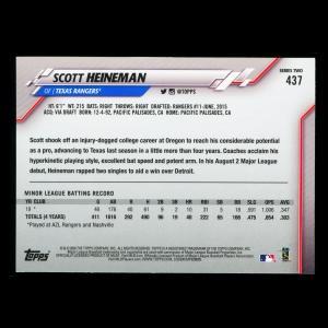 Scott Heineman RC 2020 Topps Rookie Inaugural Season Rangers