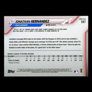 Jonathan Hernandez RC 2020 Topps Rookie Inaugural Season Rangers