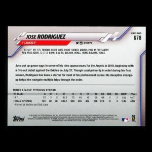 Jose Rodriguez RC 2020 Topps Rookie Angels