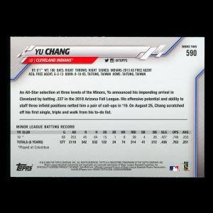 Yu Chang RC 2020 Topps Rookie Indians