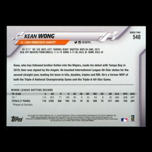 Kean Wong RC 2020 Topps Rookie Giants