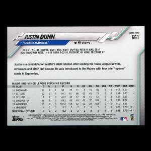 Justin Dunn RC 2020 Topps Rookie Mariners