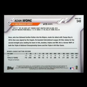 Kean Wong RC 2020 Topps Rookie Giants