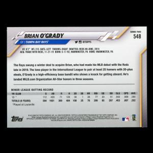 Brian O'Grady RC 2020 Topps Rookie Rays