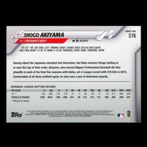 Shogo Akiyama RC 2020 Topps Rookie Reds
