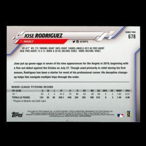 Jose Rodriguez RC 2020 Topps Rookie Angels