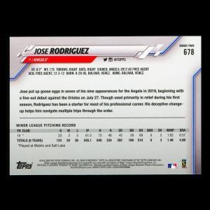 Jose Rodriguez RC 2020 Topps Rookie Angels