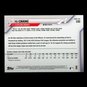Yu Chang RC 2020 Topps Rookie Indians