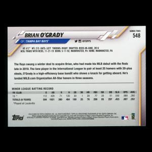 Brian O'Grady RC 2020 Topps Rookie Rays