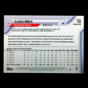 Aaron Nola 2020 Topps Chrome Sepia Refractor Phillies