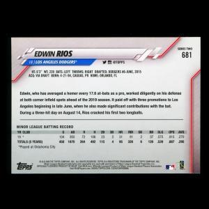 Edwin Rios RC 2020 Topps Rookie Dodgers