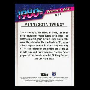 Minnesota Twins 2020 Topps Decades' Best Teams 1980s
