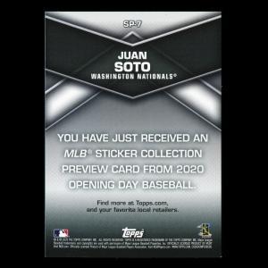 Juan Soto 2020 Topps Sticker Preview Nationals