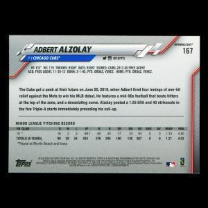 Albert Alzolay RC 2020 Topps Opening Day Rookie Cubs