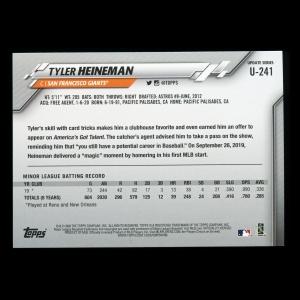 Tyler Heineman RC 2020 Topps Rookie Giants