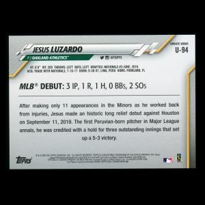 Jesus Luzardo RC 2020 Topps Rookie Athletics