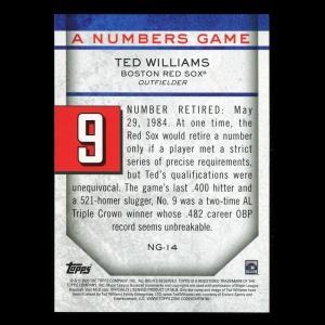 Ted Williams 2020 Topps A Numbers Game - 9 Red Sox