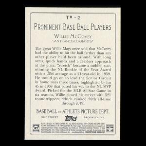 Willie McCovey 2020 Topps Turkey Red Giants