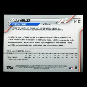 Ian Miller RC 2020 Topps Rookie Cubs