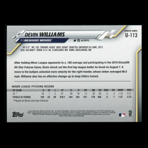 Devin Williams RC 2020 Topps Rookie Brewers