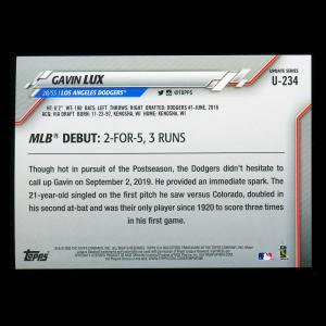 Gavin Lux RC 2020 Topps Rookie Dodgers