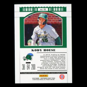 Kody Hoese 2019 Contenders Draft Picks Season Ticket Green Wave