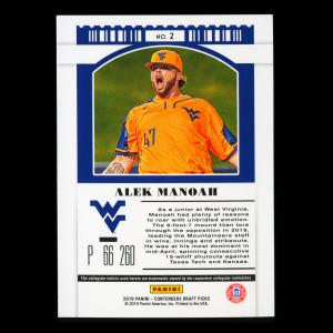 Alek Manoah 2019 Contenders Draft Picks Season Ticket Mountaineers